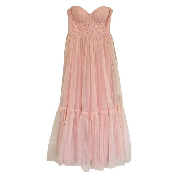 NWT Selfie Leslie Dancing With Me Sweetheart Tulle Midi Dress Pink S Formal Roma - Picture 3 of 12
